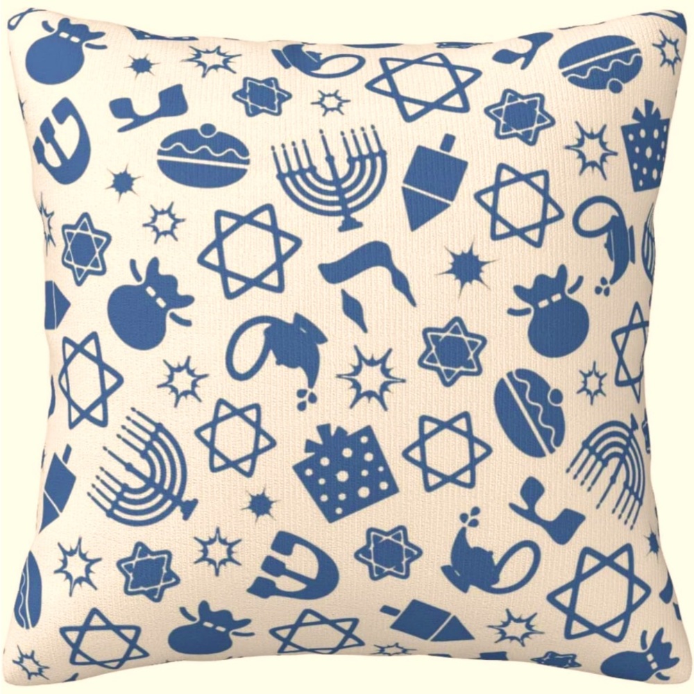 New Happy Hannukah Pillowcase 18"X18" Fashion Throw Pillow Cover for Sofa Bed